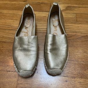 Gold Sam Edelman Espadrille Flats 7.5